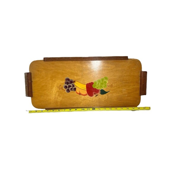 VTG 1950’s Rio Grande Ware Hand Painted Wooden Serving Tray w/Handles *READ - Picture 6 of 11